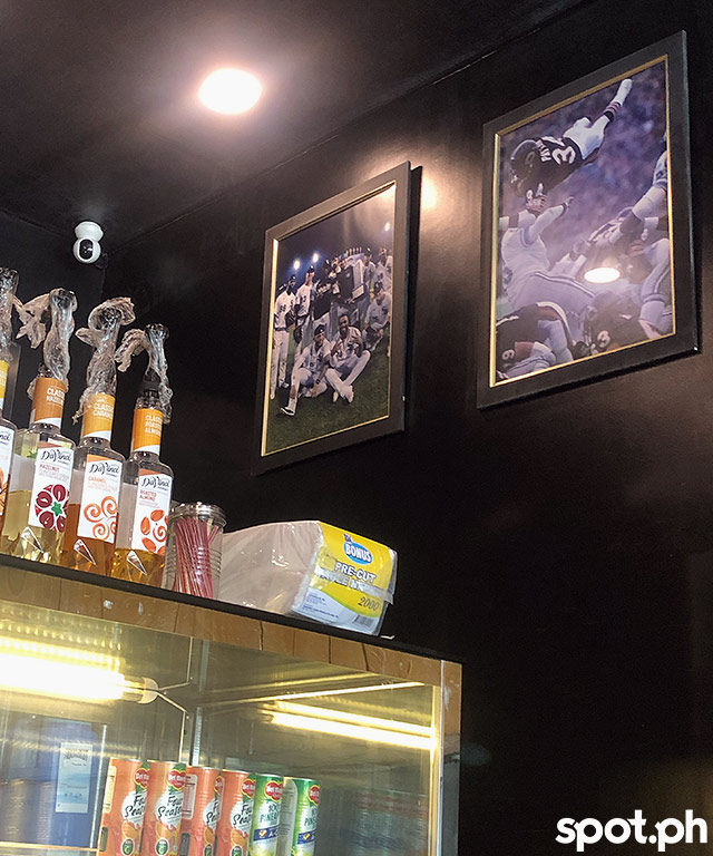 Chicago sports memorabilia and themed décor at Big Mike's